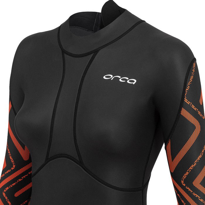 2024 Orca Womens Vitalis Breast Stroke Back Zip Open Water Swim Wetsuit NN6B4801 - Black